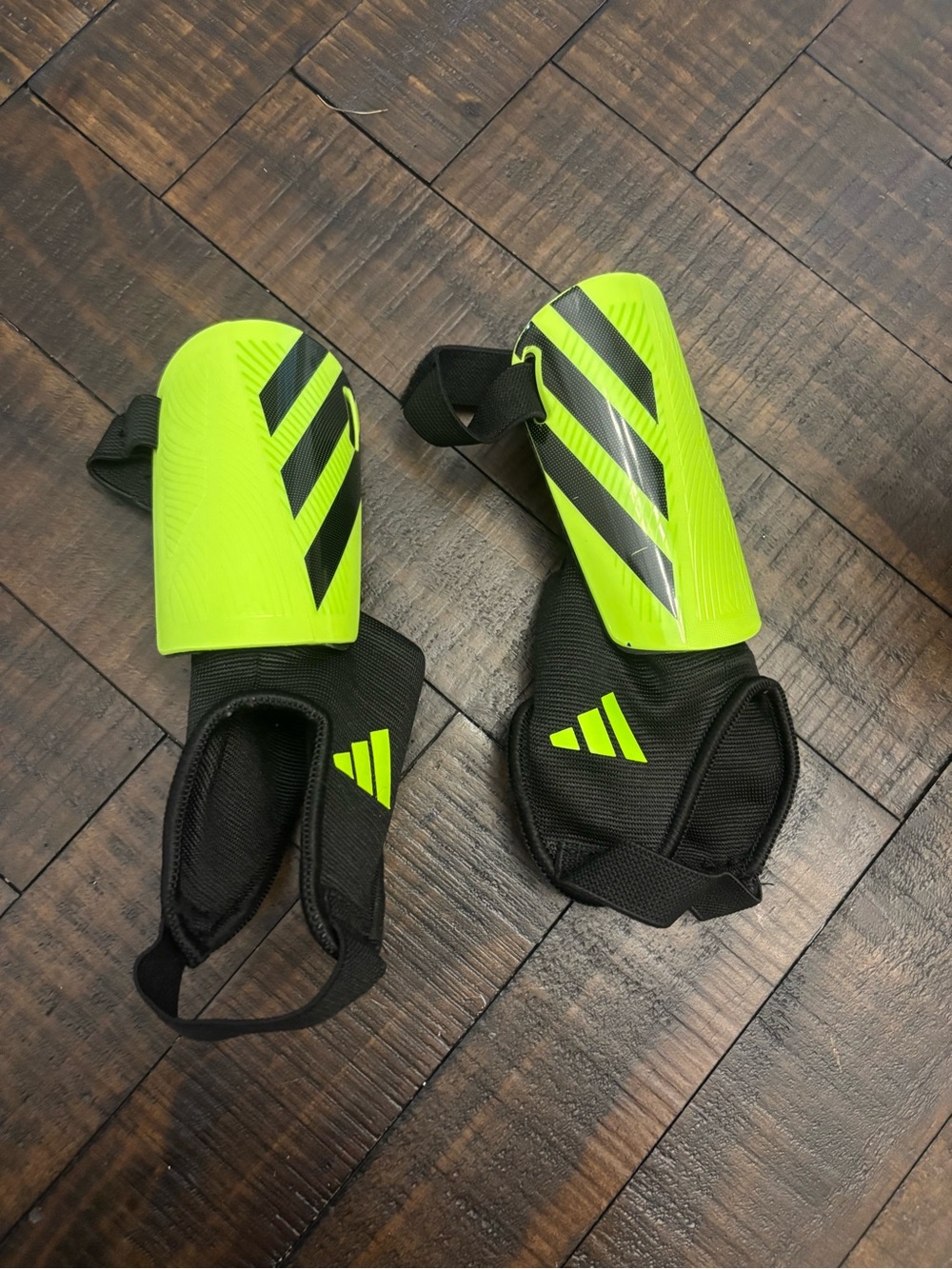adidas Kids Neon Yellow and Black Soccer Shin Guards
